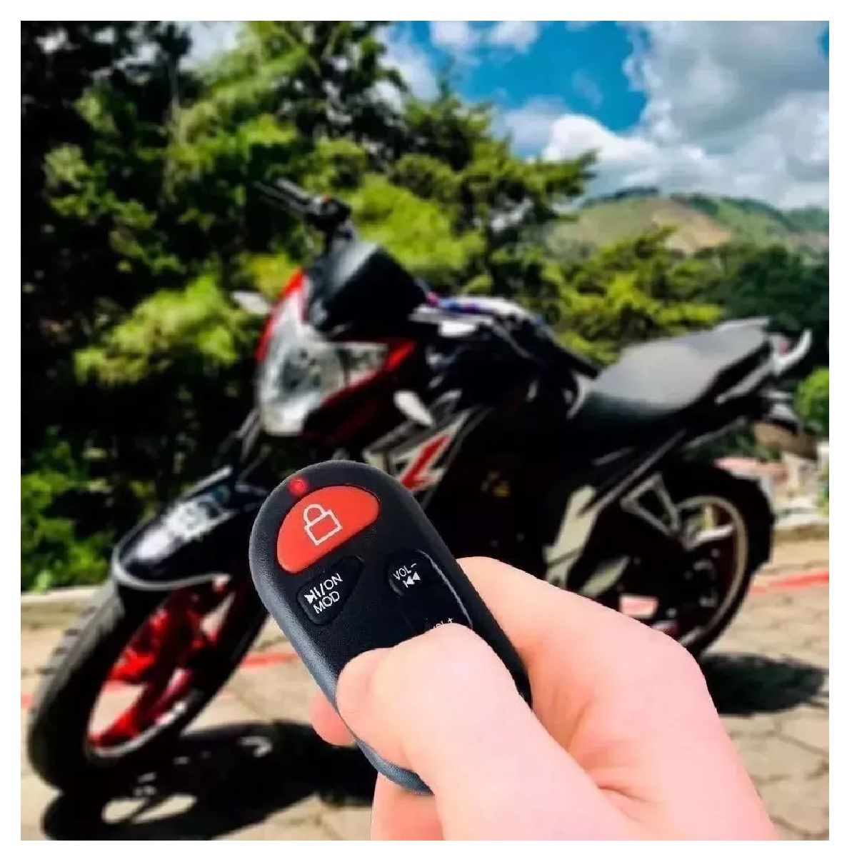 Bocinas Bluetooth Alarma Altavoz Motocicleta Speaker Estereo Negro