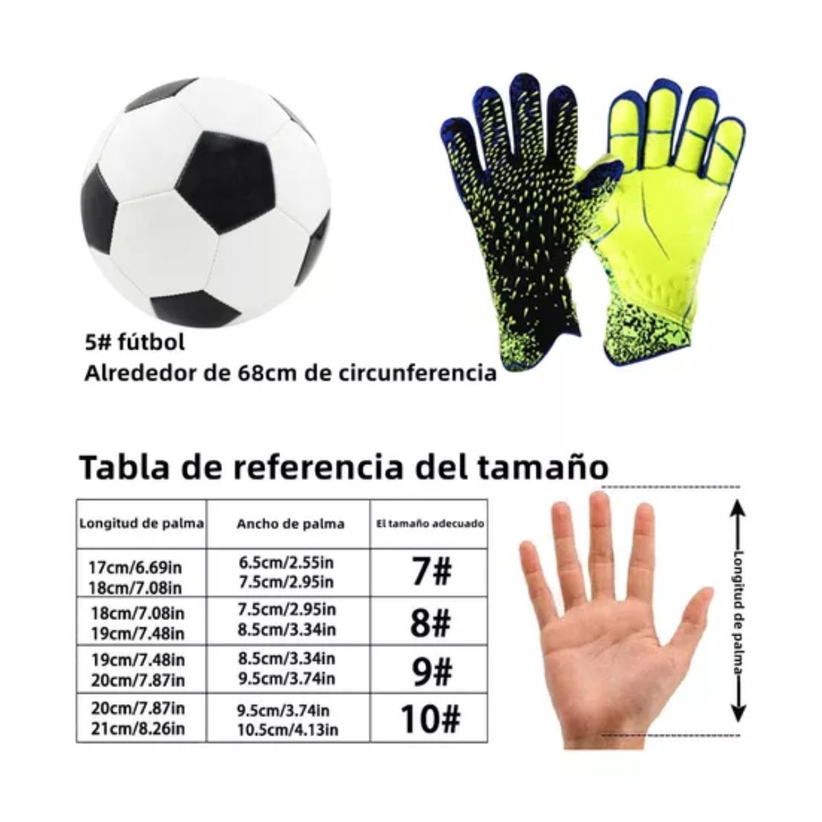 Guantes Portero De Antideslizante Para Fútbol Y Balón Fútbol 8(Adulto) verde