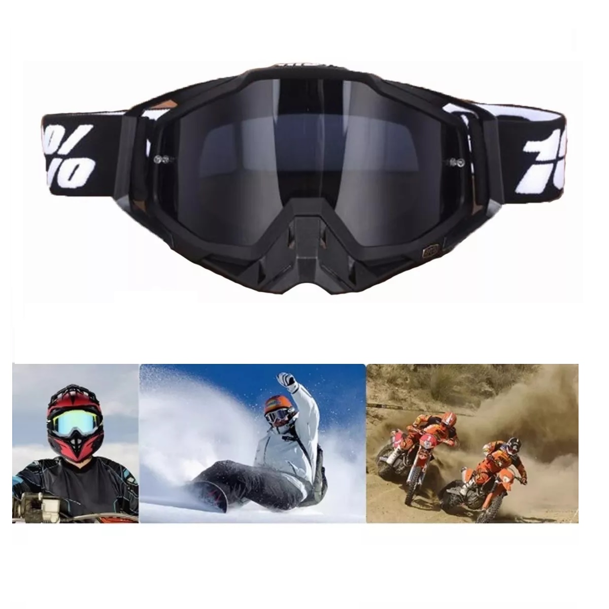 Googles Motocross De Tácticas Ajustables Para Sport Gafas Negro