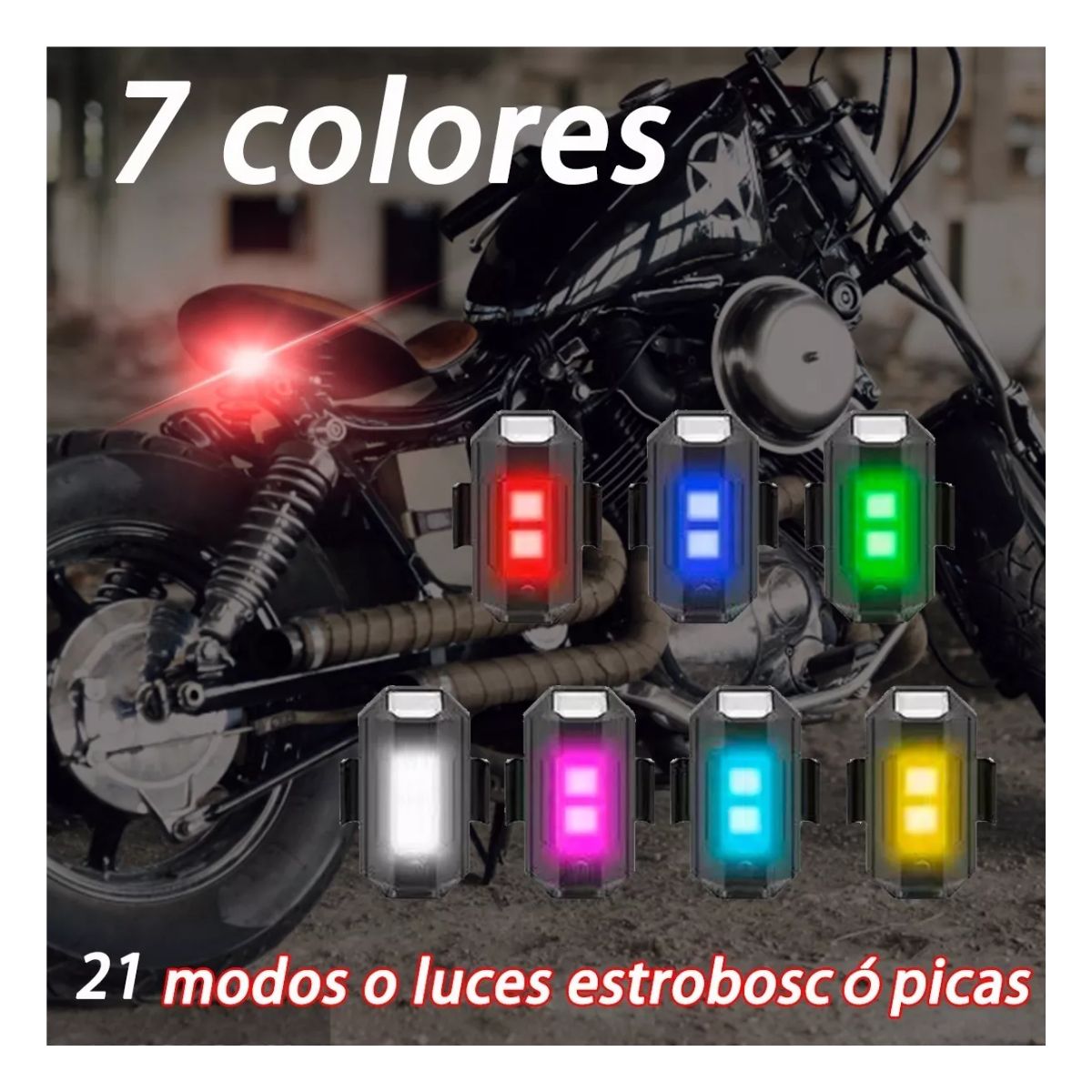Estrobo Luces Led Recargable Auto Moto Bici Drones