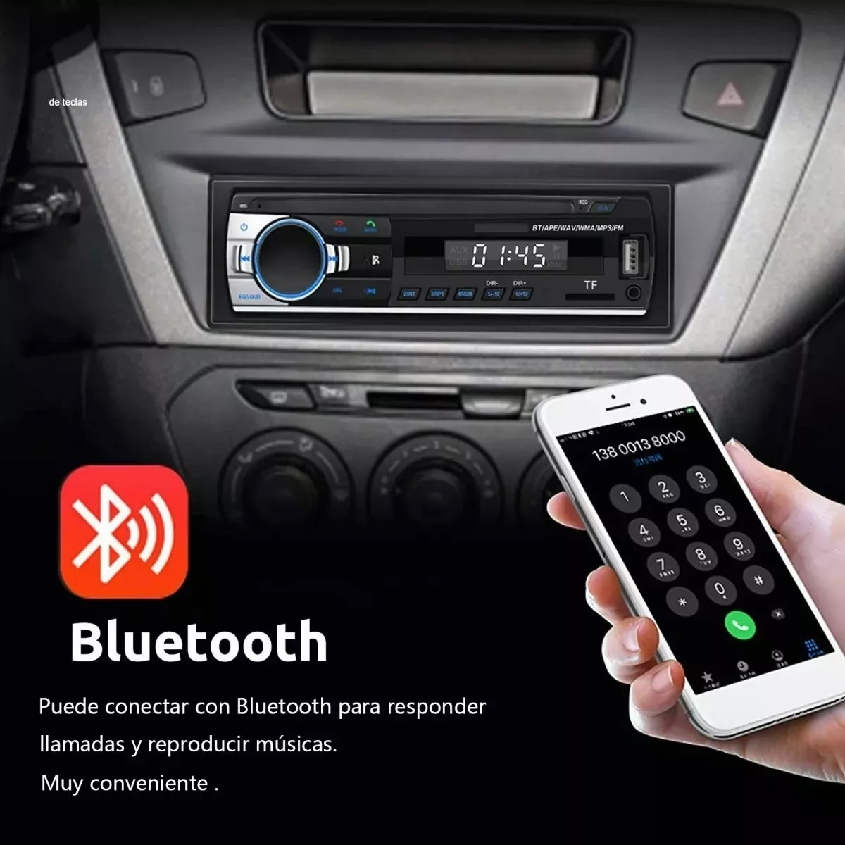 Autoestéreo Mp3 Jsd-520 Bluetooth Usb Aux 1 Din Radio Fm