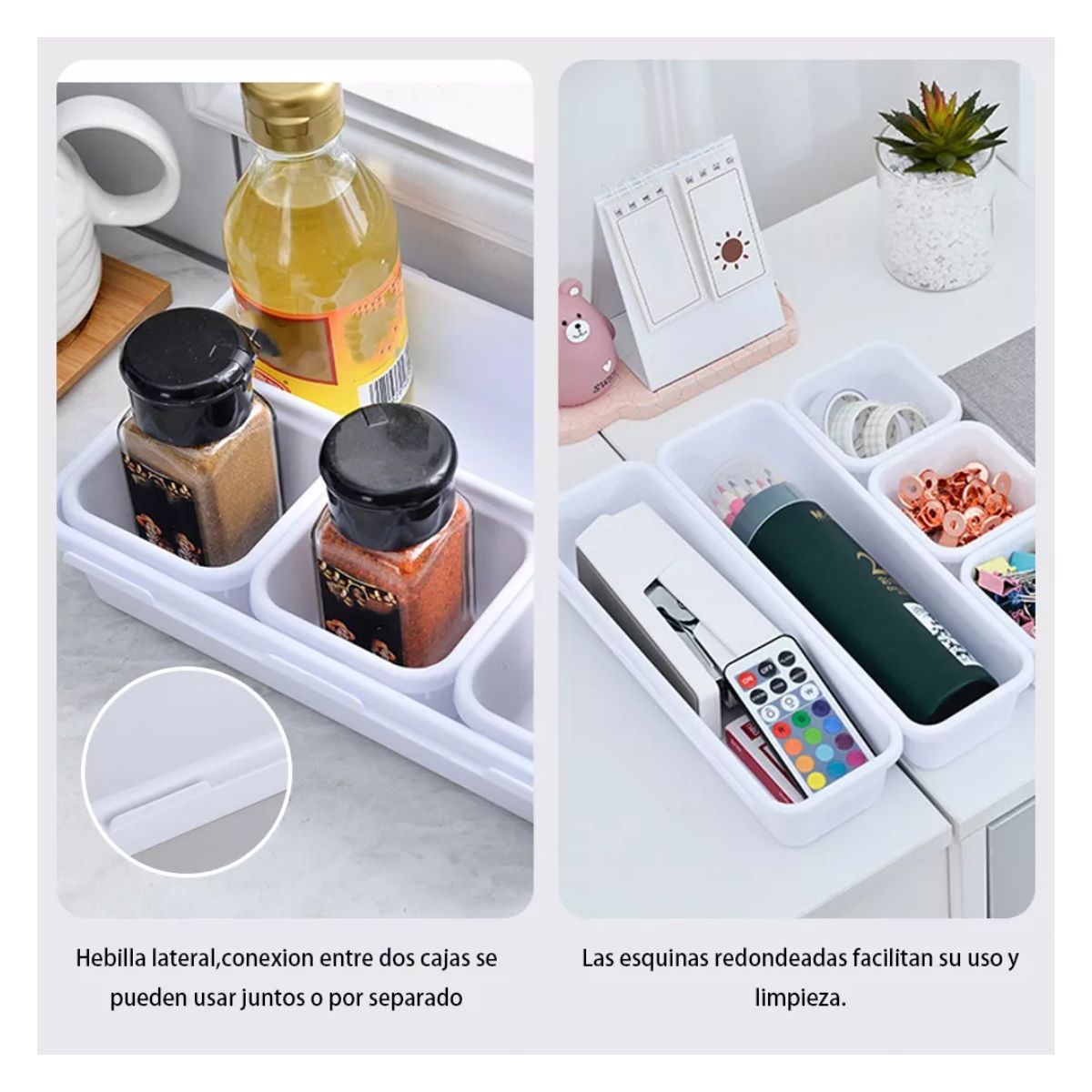 Juego De 8 Organizadores De Cajones Para Maquillaje Joyas blanco