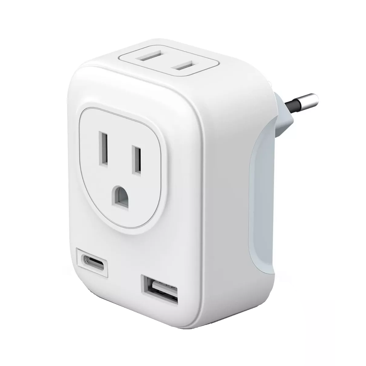 Adaptador De Enchufe Europeo Con Puerto Tipo C Y Usb