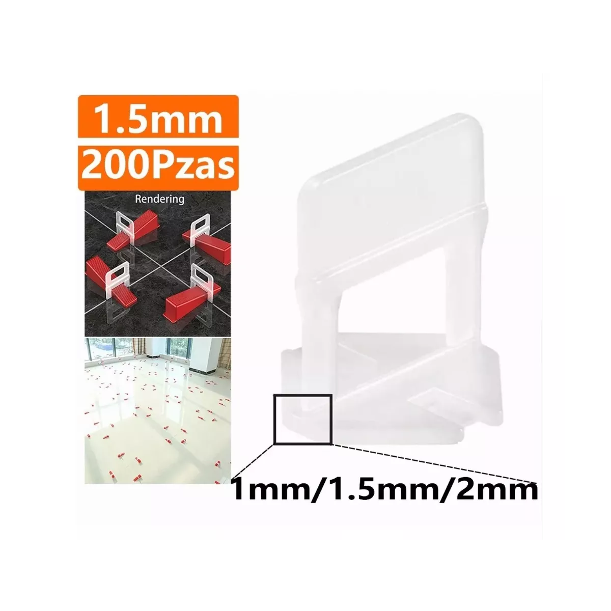 Set 200 Pzas Clip O Corbata Niveladores Porcelanico Losetas 1.5mm