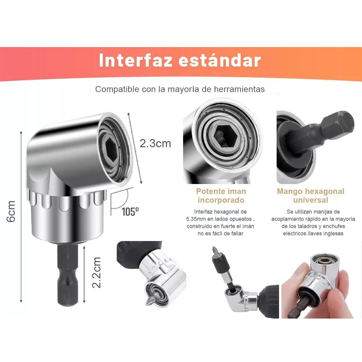 Kit De Extensión Adaptador Taladro Con 105 Ángulares 33pzs