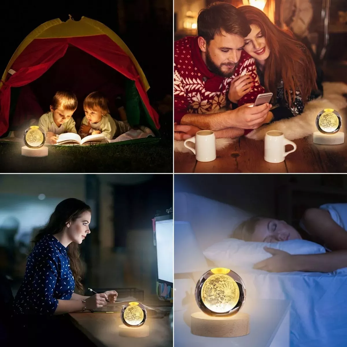 Lampara De Noche Led Galaxia Bola Cristal, Sistema Solar