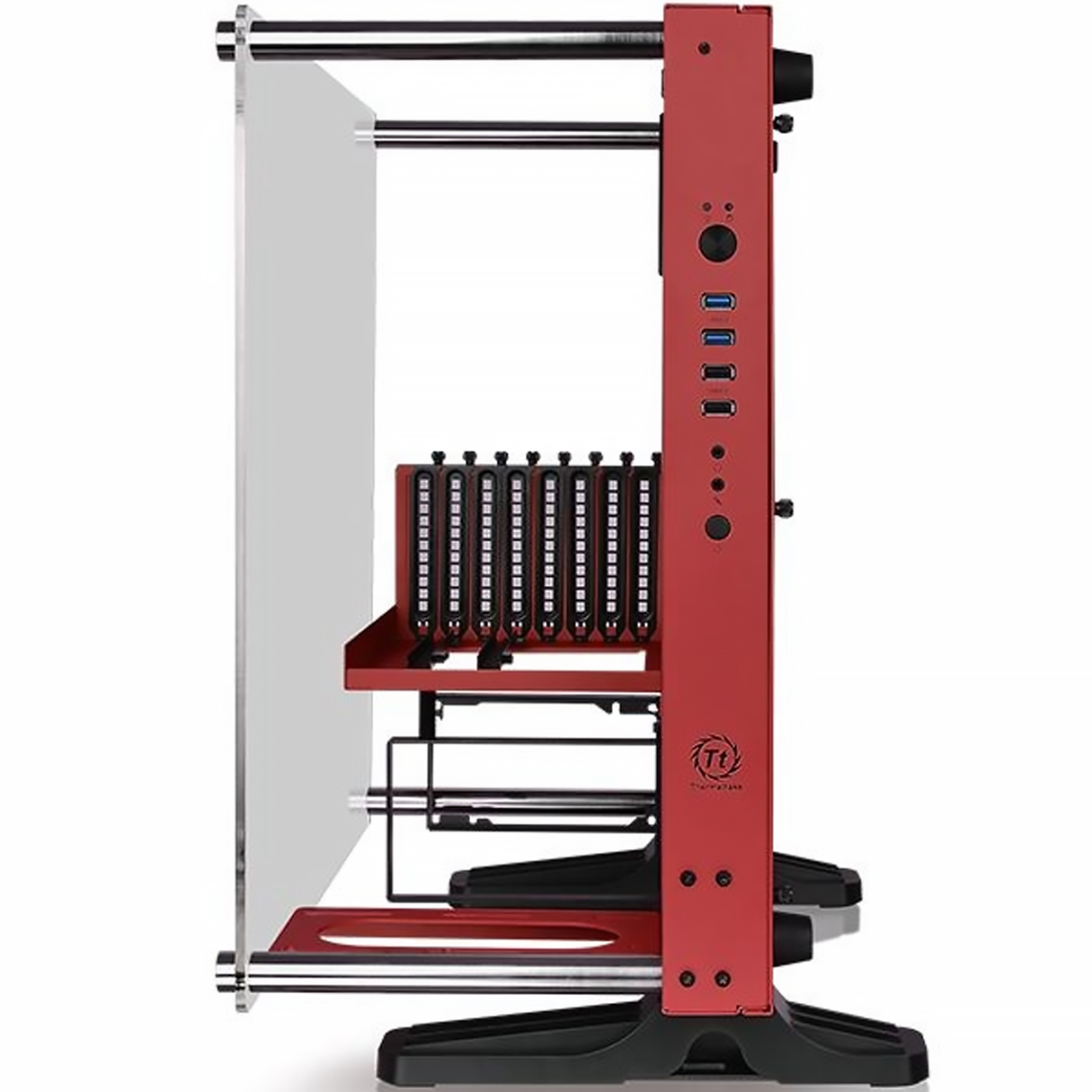 Gabinete Gamer THERMALTAKE Core P3 TG ATX Cristal Templado Rojo CA-1G4-00M3WN-03