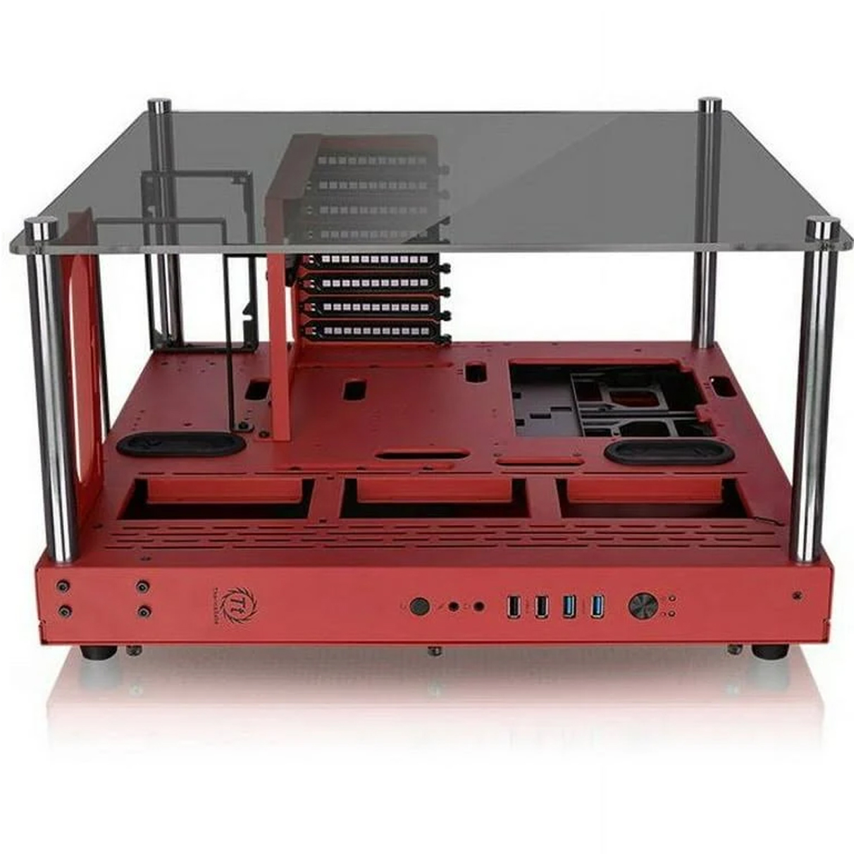 Gabinete Gamer THERMALTAKE Core P3 TG ATX Cristal Templado Rojo CA-1G4-00M3WN-03