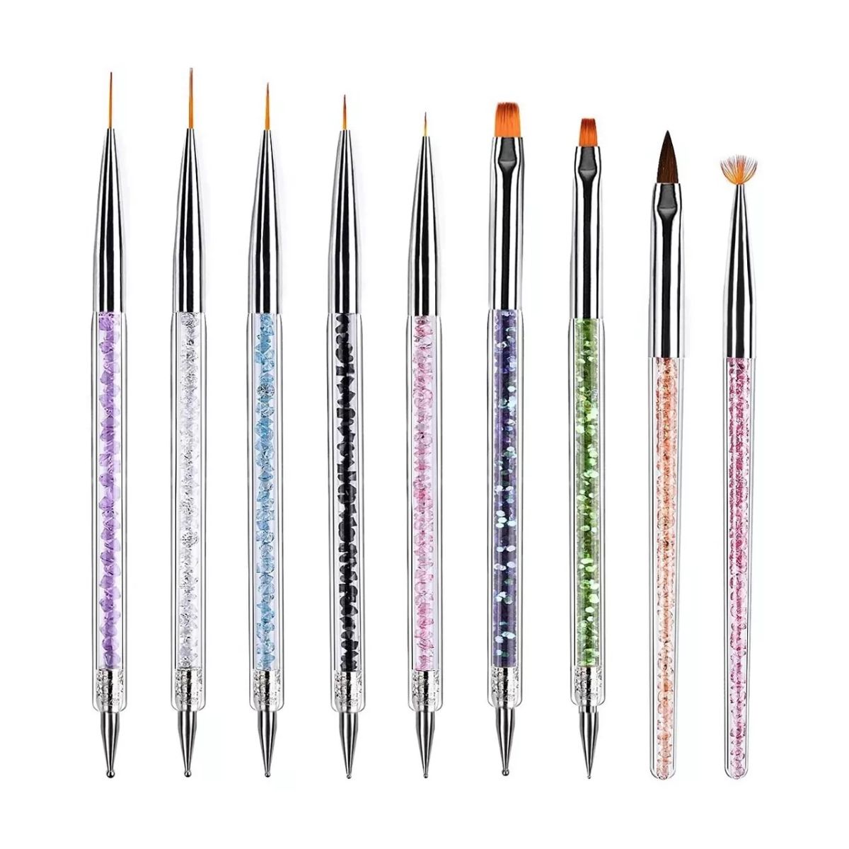 9pcs Pinceles Para Uñas Liner Acrilico Uñas Acrilicas Gel