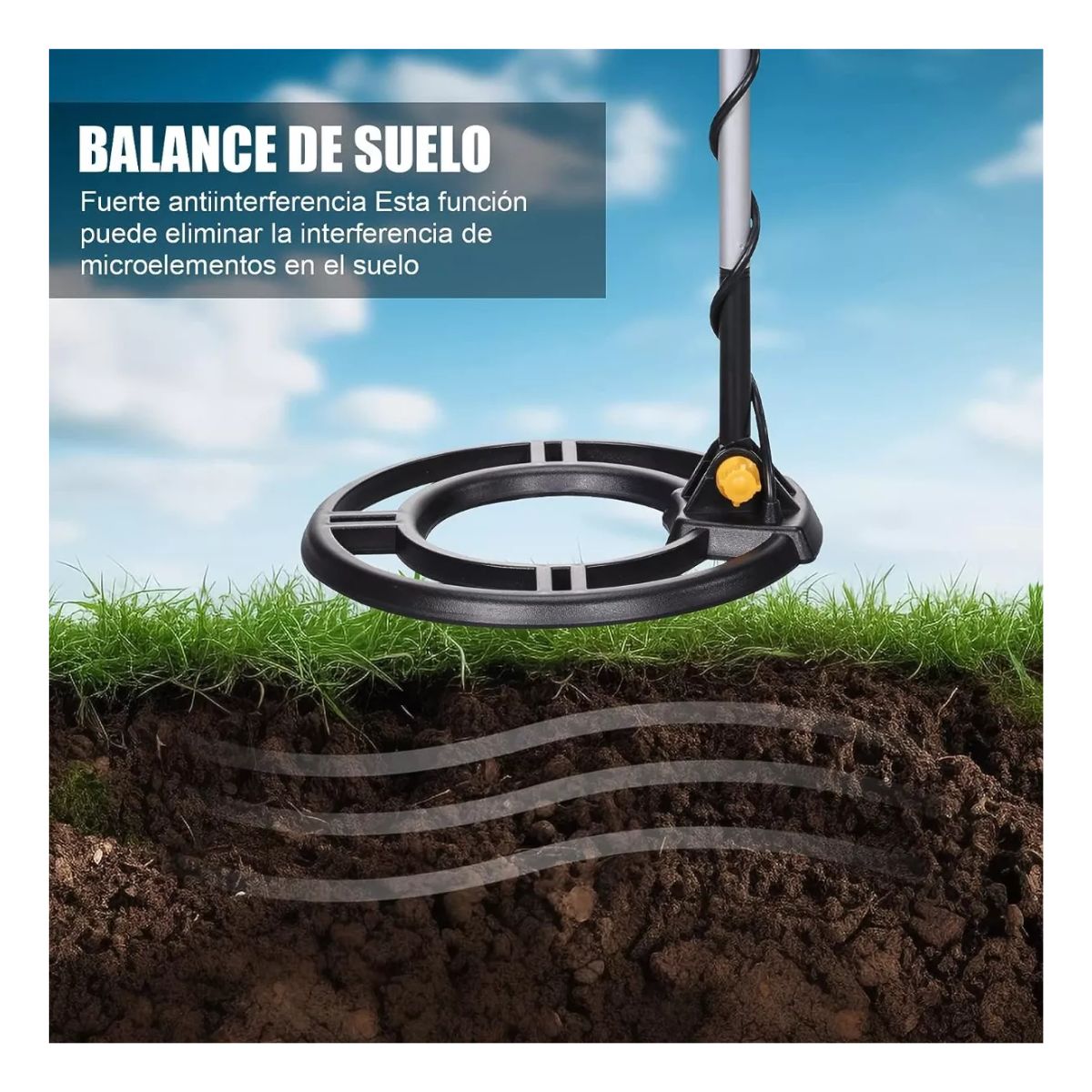 Detector De Metales Alta Sensibilidad Precisión Profesional Negro con Amarillo
