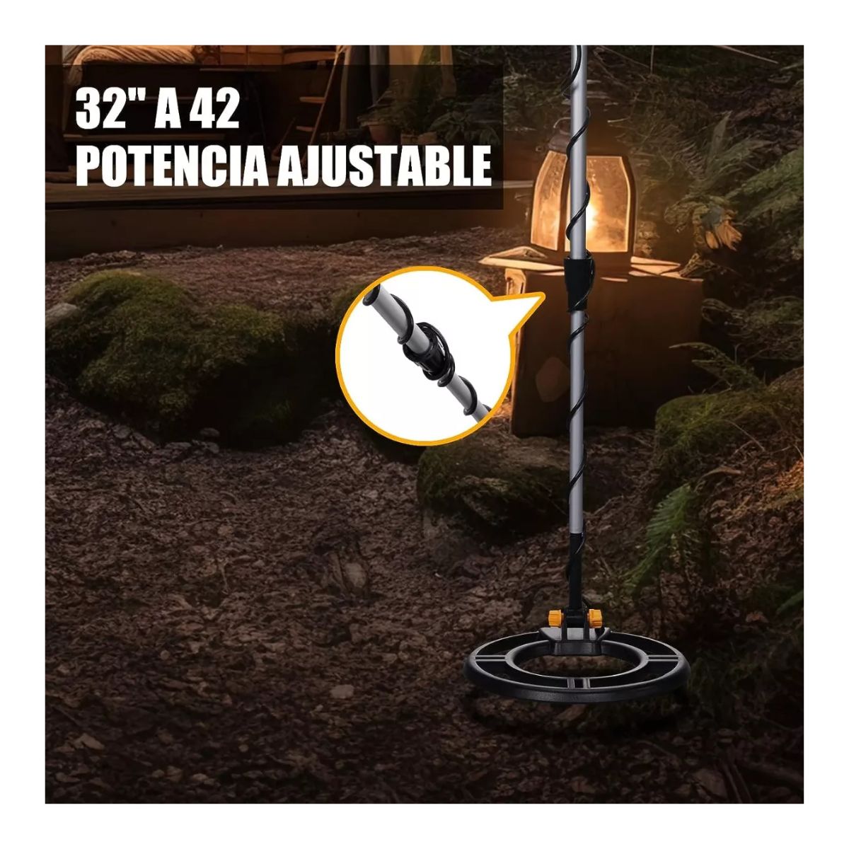 Detector De Metales Alta Sensibilidad Precisión Profesional Negro con Amarillo