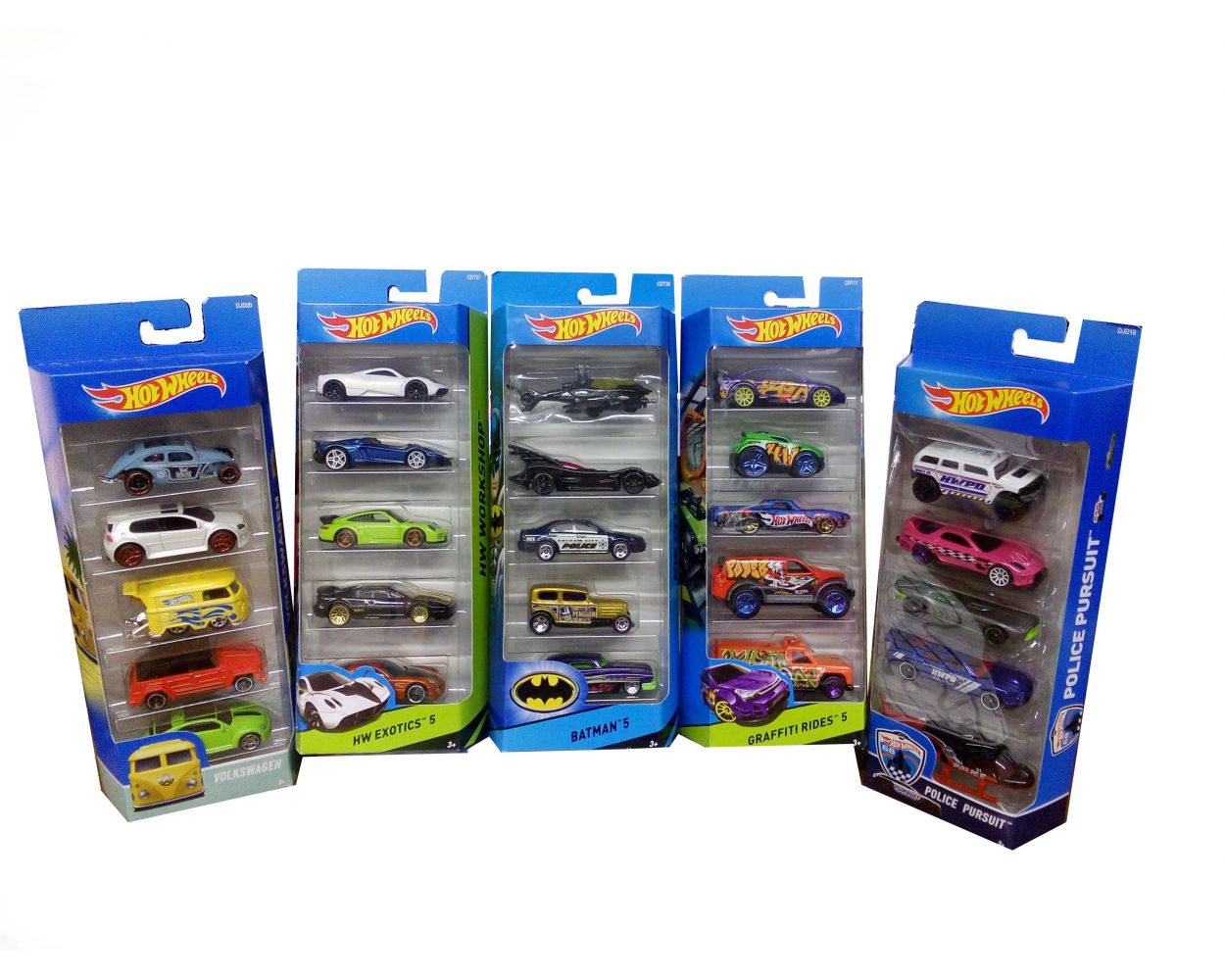 Super Paquete de 5 carros Hot Wheels