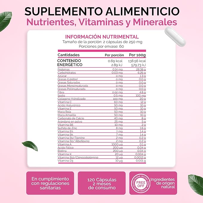 Multivitaminico Mujer OBY | Vitaminas para Mujer con Colageno Hidrolizado y Biotina | 120 cápsulas 2 Meses 