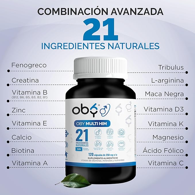 Multivitaminico Hombre OBY MULTI HIM | Vitaminas para Hombre - 120 cápsulas 