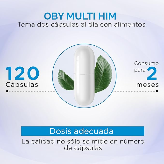 Multivitaminico Hombre OBY MULTI HIM | Vitaminas para Hombre - 120 cápsulas 