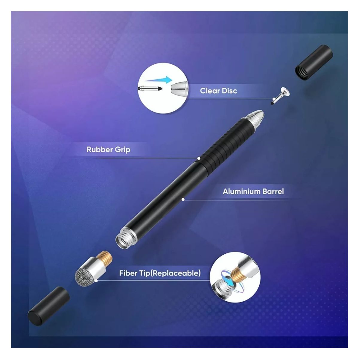 Lápiz Óptico Para Pantallas Táctiles Para iPad Pc Cel Tableta Negro