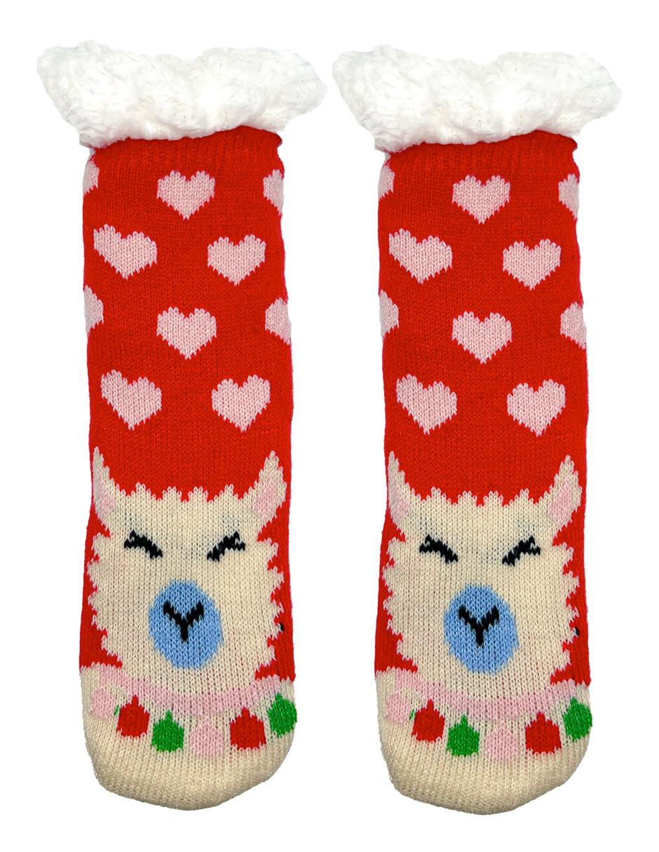 3 Calcetas Afelpadas Borrega Antiderrapante Infantil Navideña.
