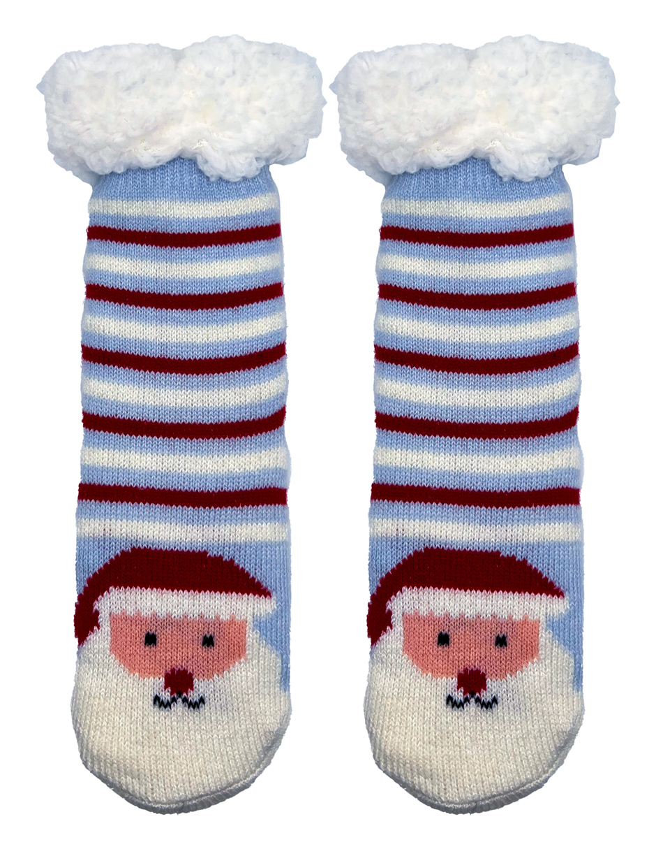 3 Calcetas Afelpadas Borrega Antiderrapante Infantil Navideña.
