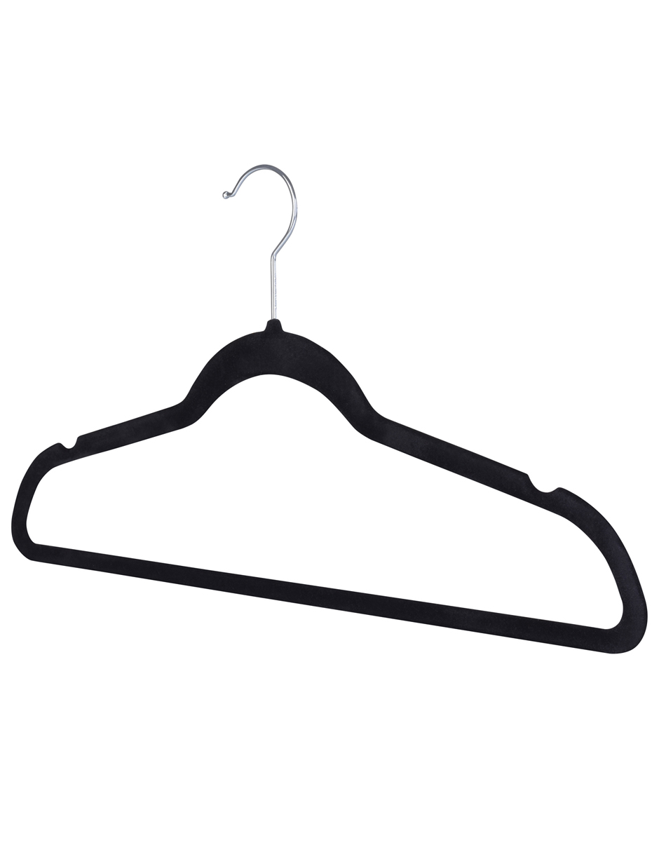 AGBOX Ganchos Perchas Para Ropa Terciopelo Premium 50 Pzas Negro AG-GANTEN.