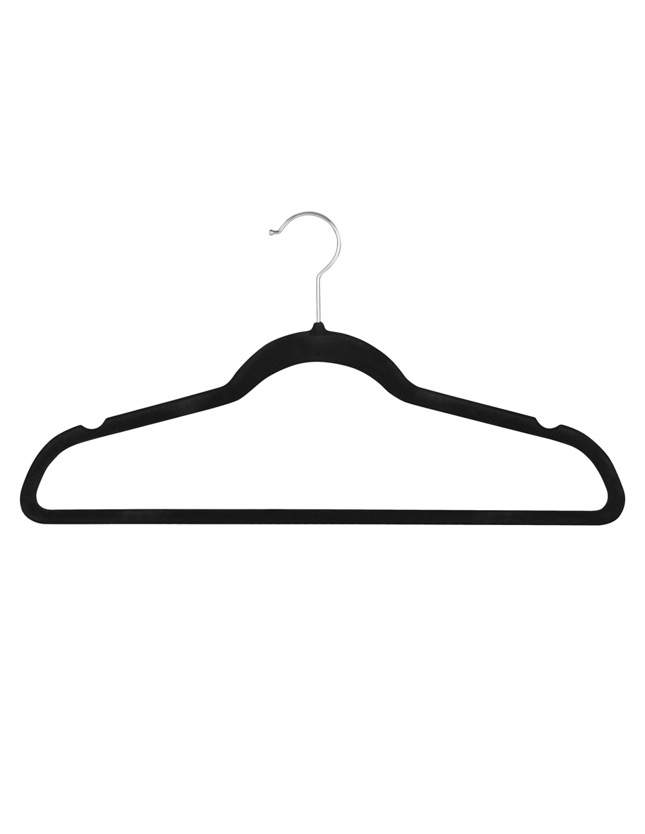 AGBOX Ganchos Perchas Para Ropa Terciopelo Premium 50 Pzas Negro AG-GANTEN.