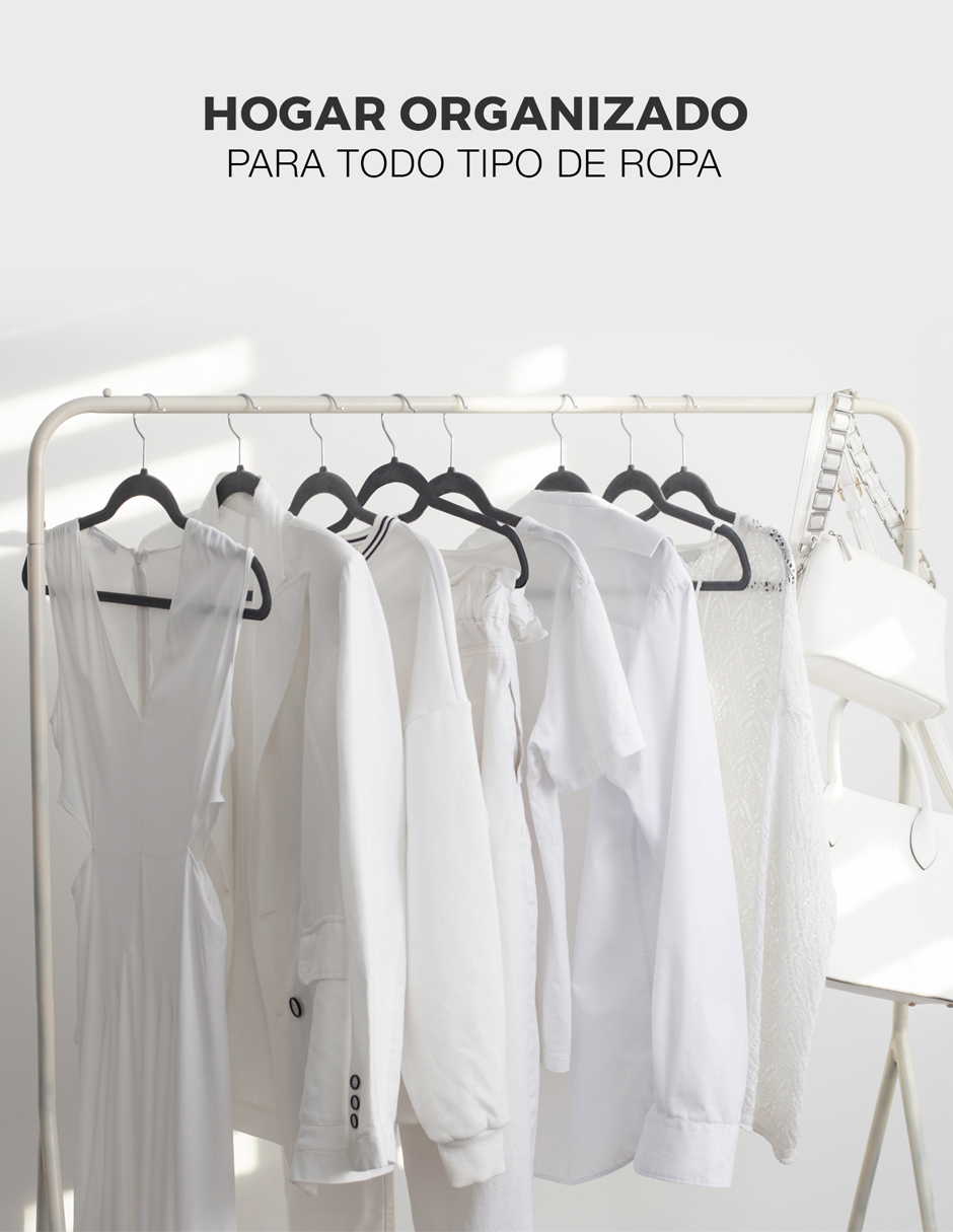 AGBOX Ganchos Perchas Para Ropa Terciopelo Premium 50 Pzas Negro AG-GANTEN.