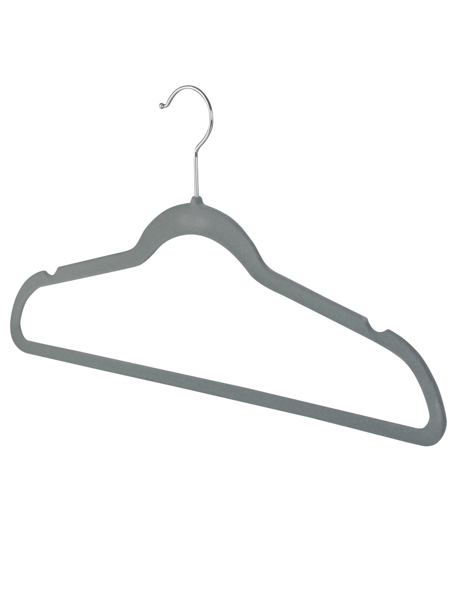 AGBOX Ganchos Perchas Ropa Terciopelo Premium 50 Pzas Gris AG-GANTEG.