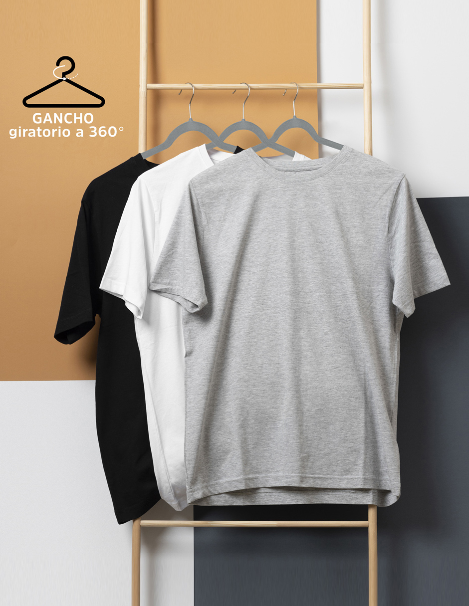 AGBOX Ganchos Perchas Ropa Terciopelo Premium 50 Pzas Gris AG-GANTEG.