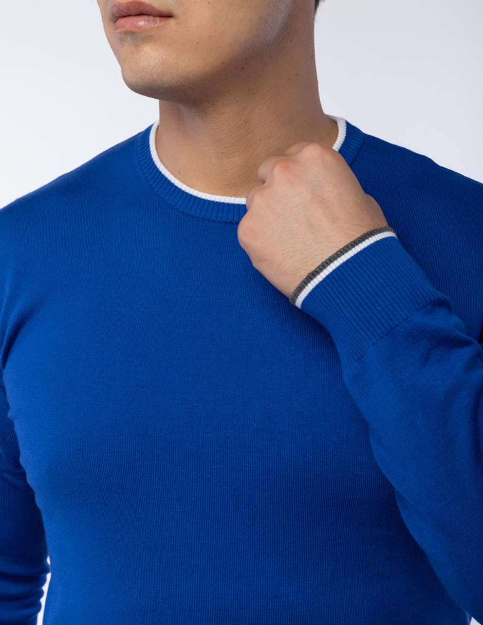 SUÉTER LIGERO LISO CON CUELLO REDONDO PARA HOMBRE GENERRA