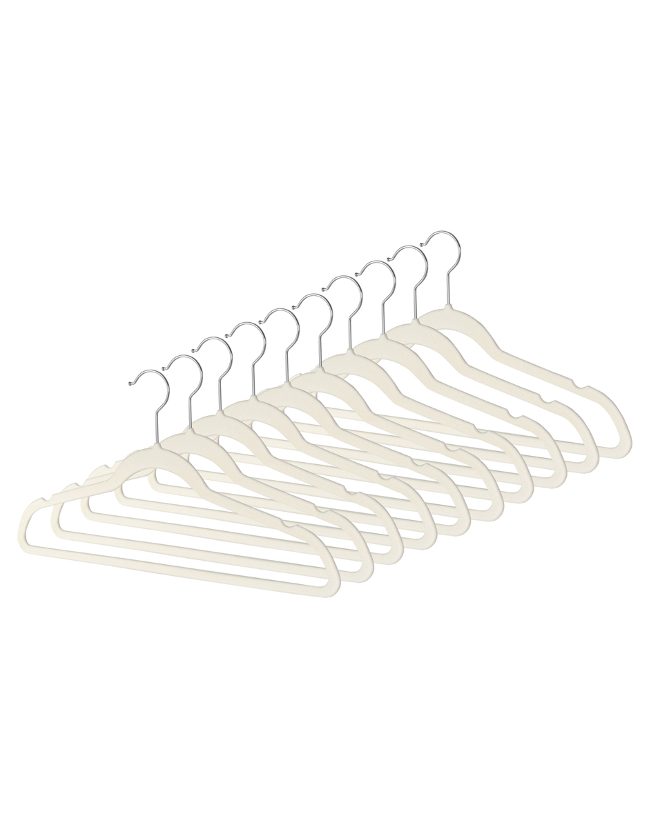 Ganchos Perchas Ropa Hombre Y Mujer Terciopelo Premium 50 Pz, Beige 