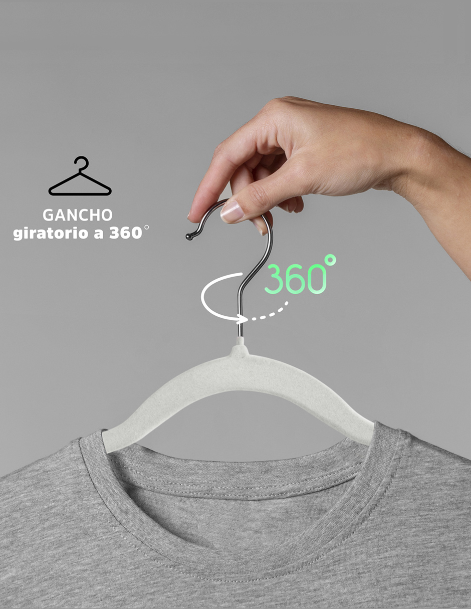 Ganchos Perchas Ropa Hombre Y Mujer Terciopelo Premium 50 Pz, Beige 