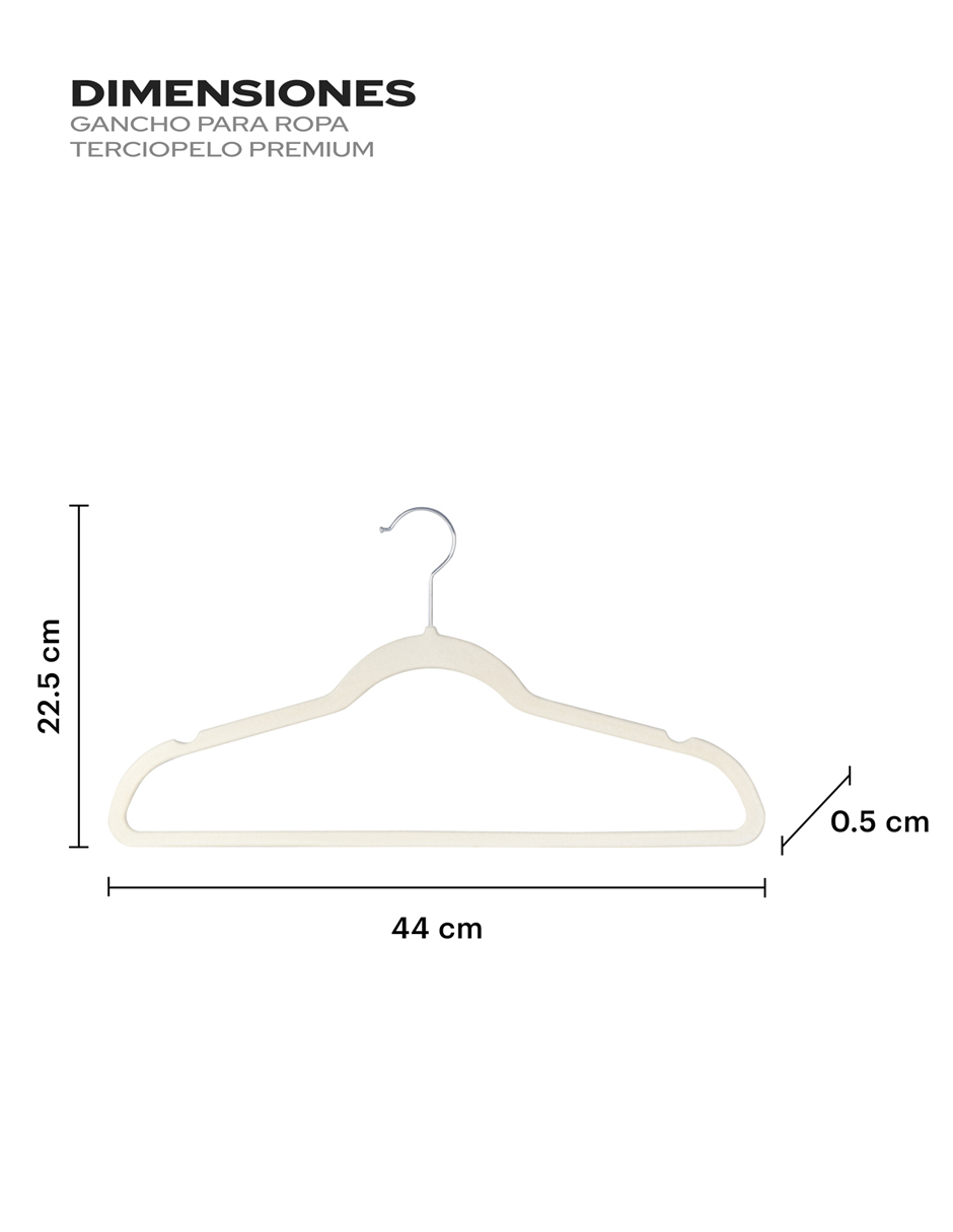 Ganchos Perchas Ropa Hombre Y Mujer Terciopelo Premium 50 Pz, Beige 