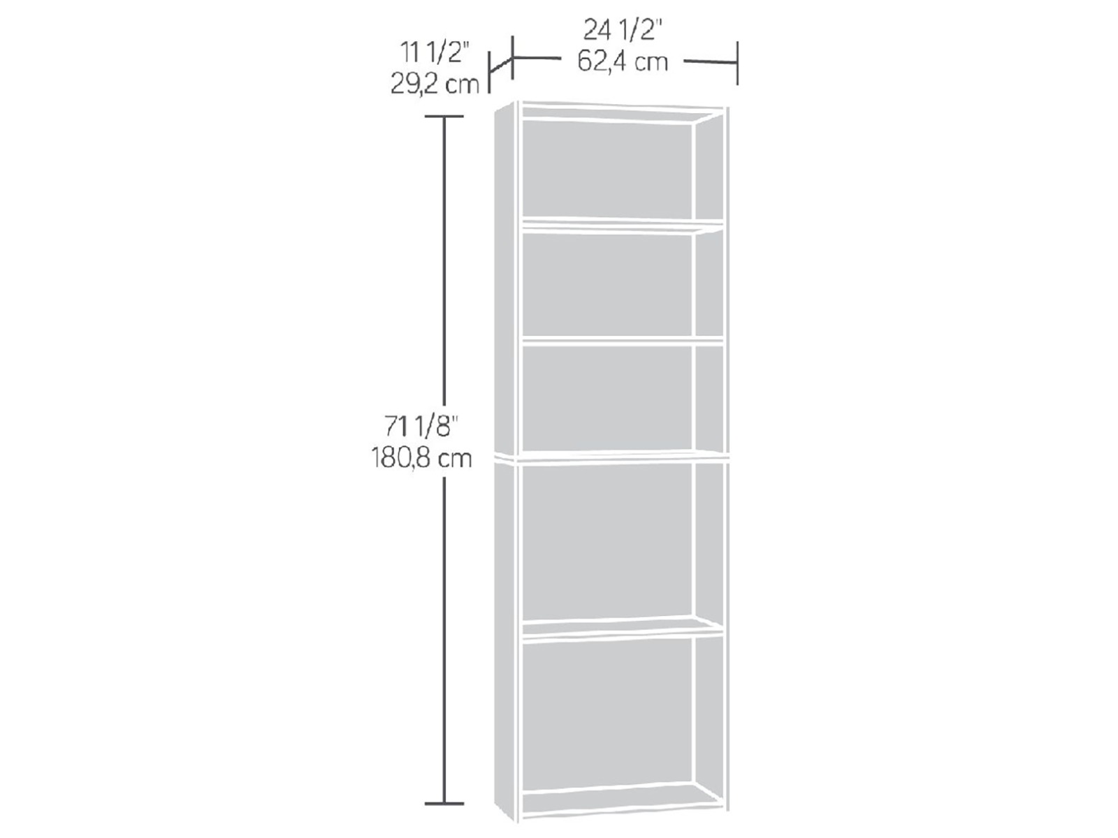 Librero 5 Repisas Shelf Bookcase Acabado Blanco Soft White