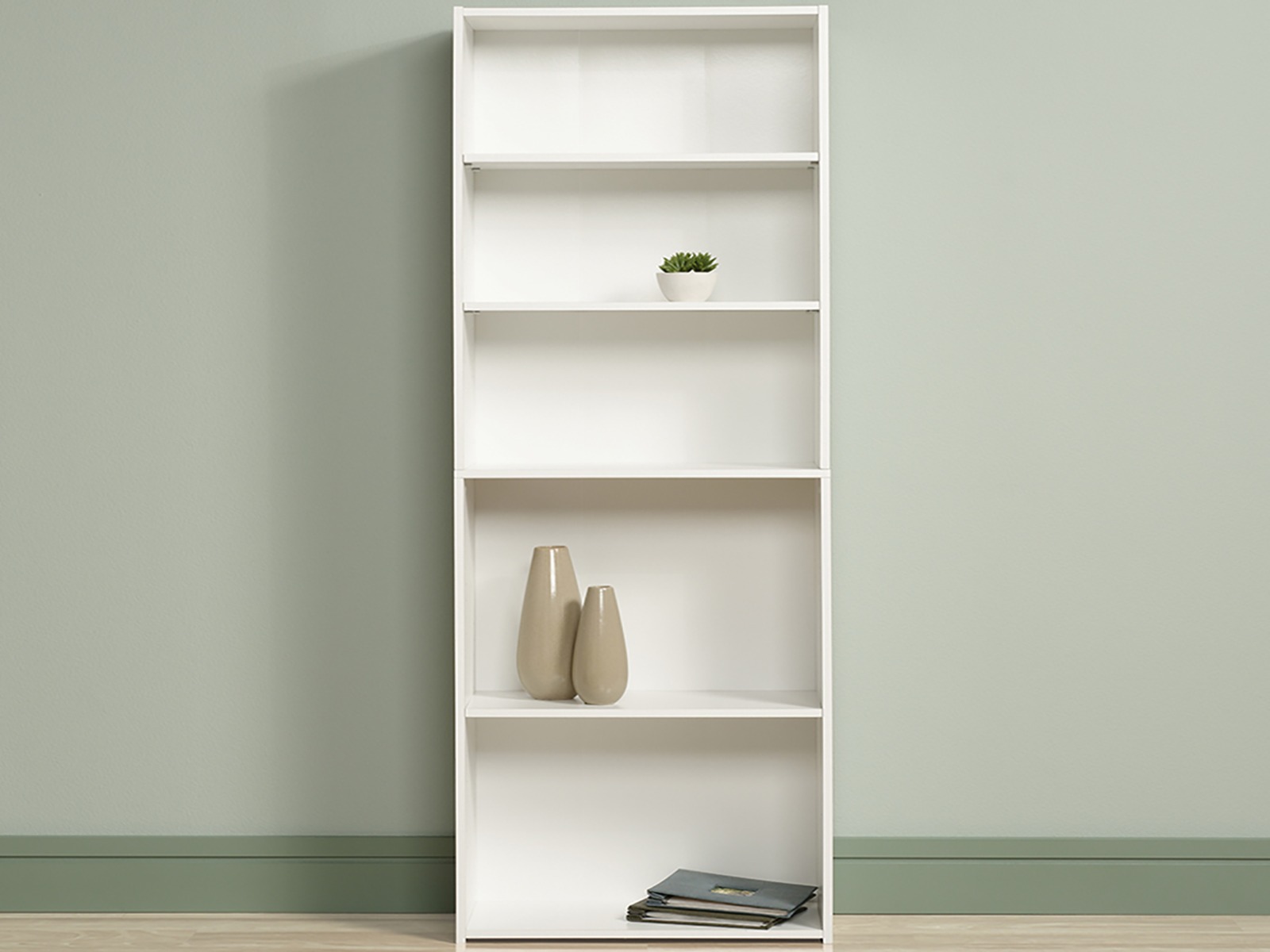 Librero 5 Repisas Shelf Bookcase Acabado Blanco Soft White