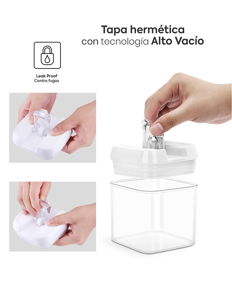 Set De 20 Contenedores Para Cocina Con Tapa Hermética Blanca