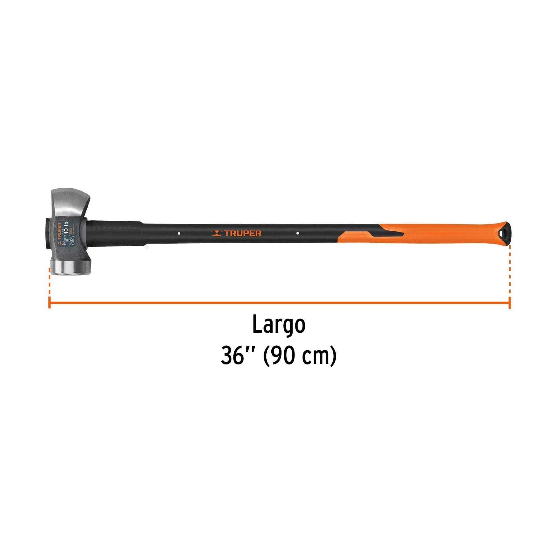MARRO DEMOLEDOR 10 LB, MANGO FIBRA DE VIDRIO 36", TRUPER 11135