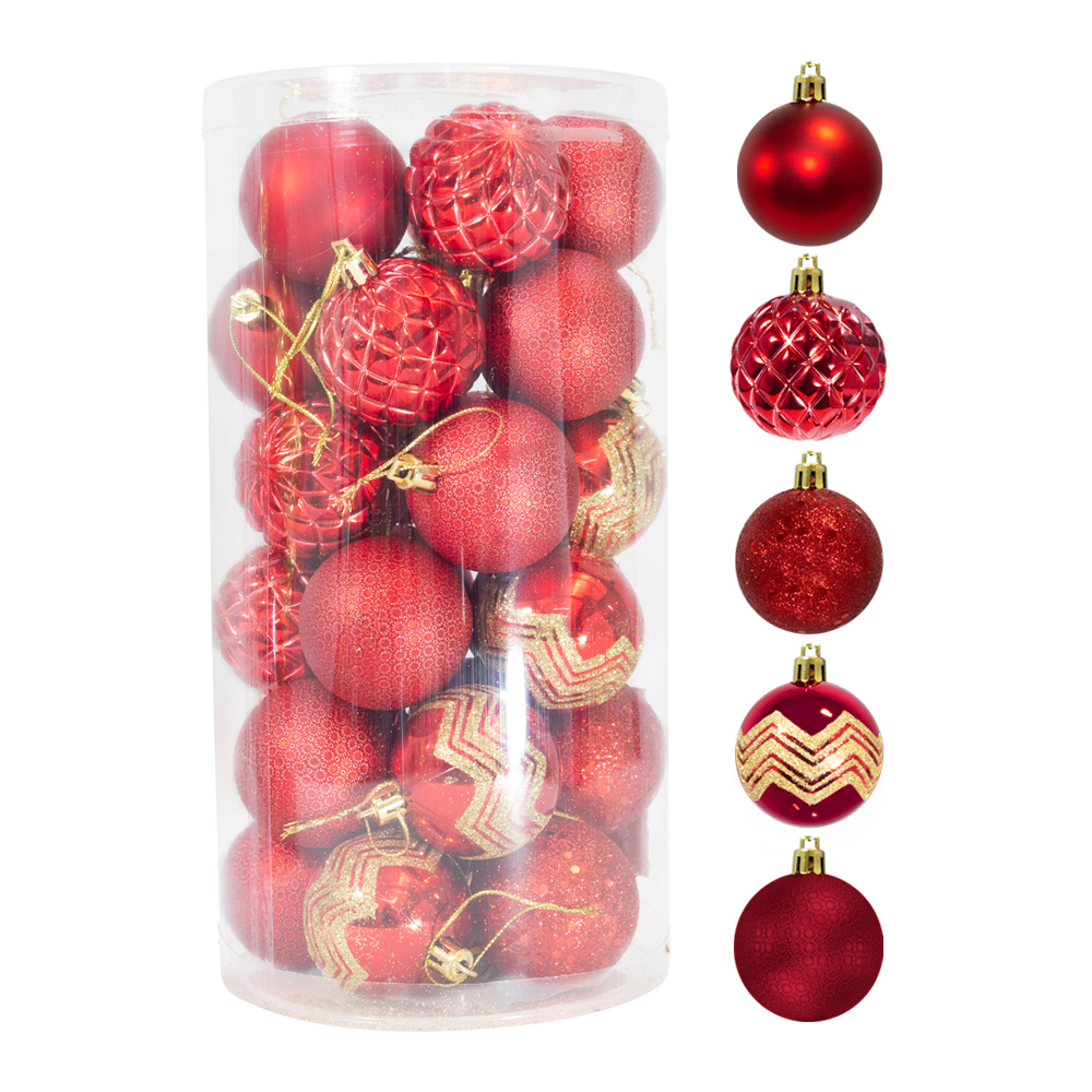 Esferas Navideñas Rojas Colgantes 5 Cm Diámetro