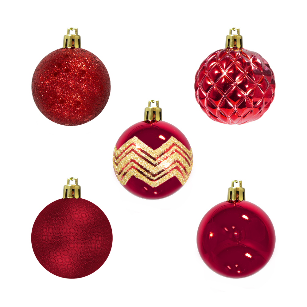 Esferas Navideñas Rojas Colgantes 5 Cm Diámetro
