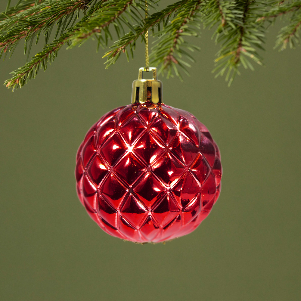 Esferas Navideñas Rojas Colgantes 5 Cm Diámetro