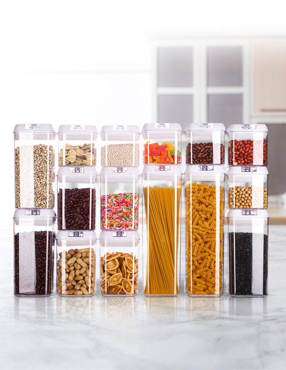 AGBOX Set De 15 Contenedores Para Cocina Con Tapa Hermética AG-BOT15B