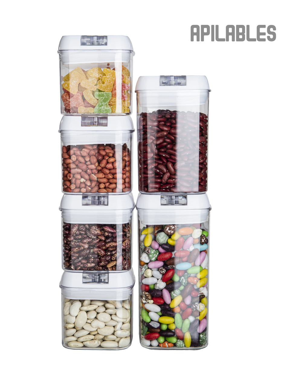 AGBOX Set De 15 Contenedores Para Cocina Con Tapa Hermética AG-BOT15B