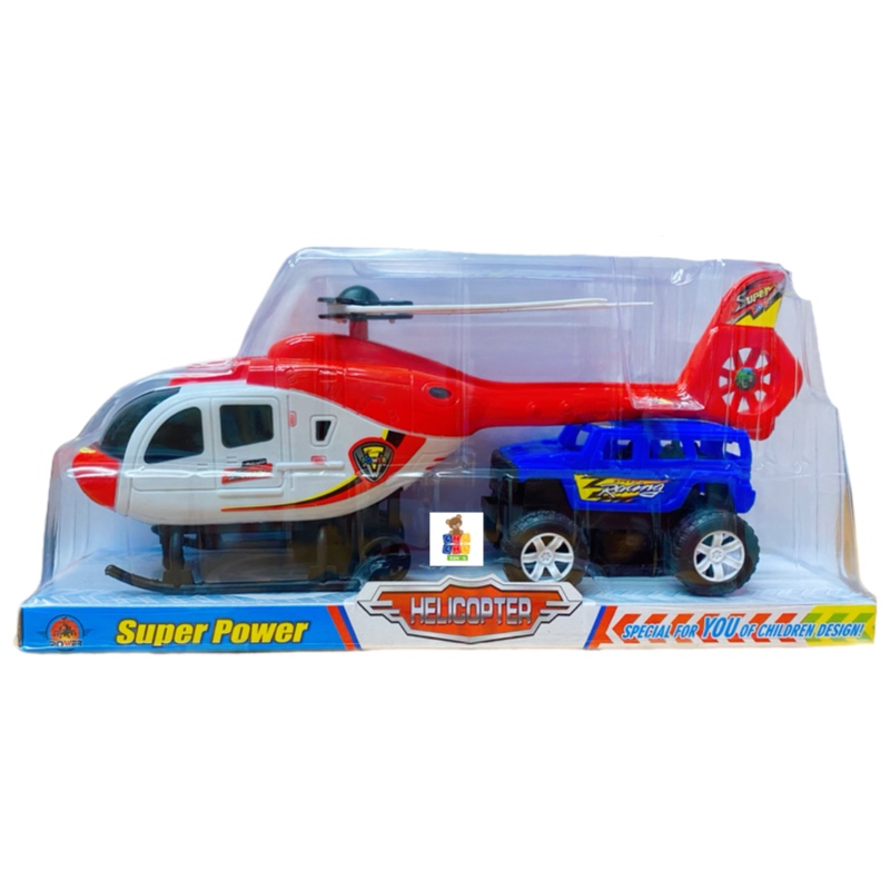 Helicóptero Y Camioneta Todo Terreno Juguete Friccion 2en1