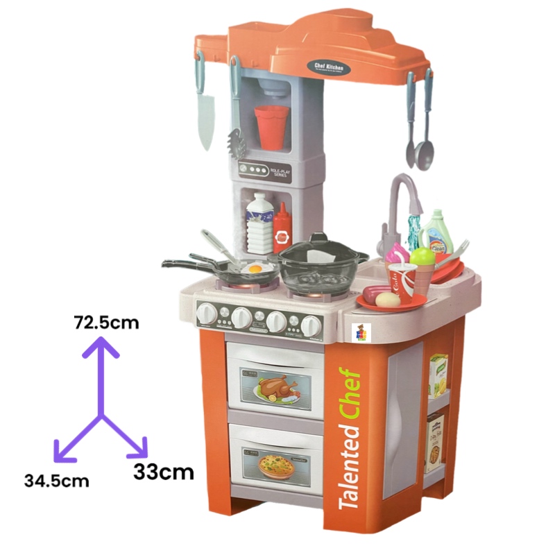 Cocinita Infantil Luz Sonido Agua Vapor Talented Chef 67pz
