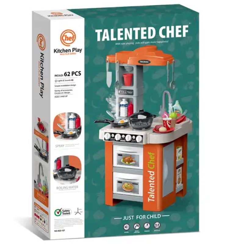 Cocinita Infantil Luz Sonido Agua Vapor Talented Chef 67pz