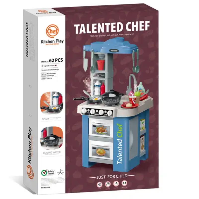 Cocinita Infantil Luz Sonido Agua Vapor Talented Chef 67pz