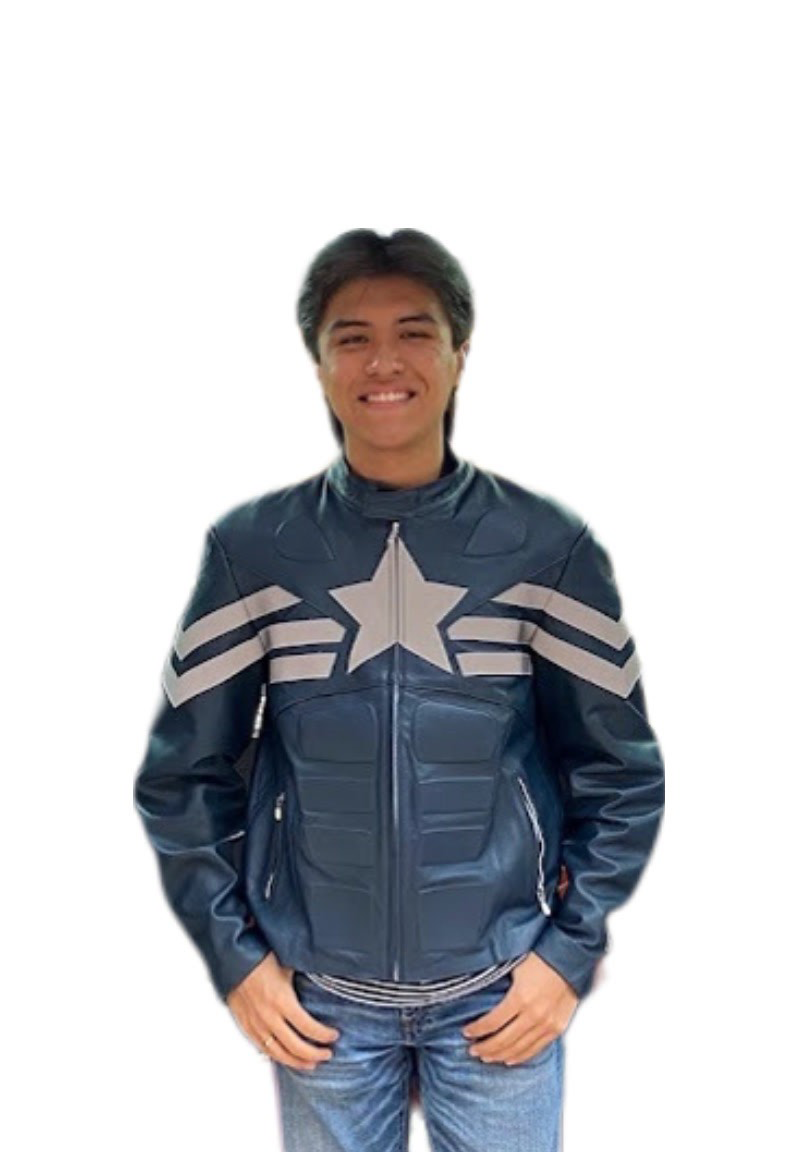Chamarra de cuero Autentico casual Capitán América para Caballero incluye regalo un llavero de piel 