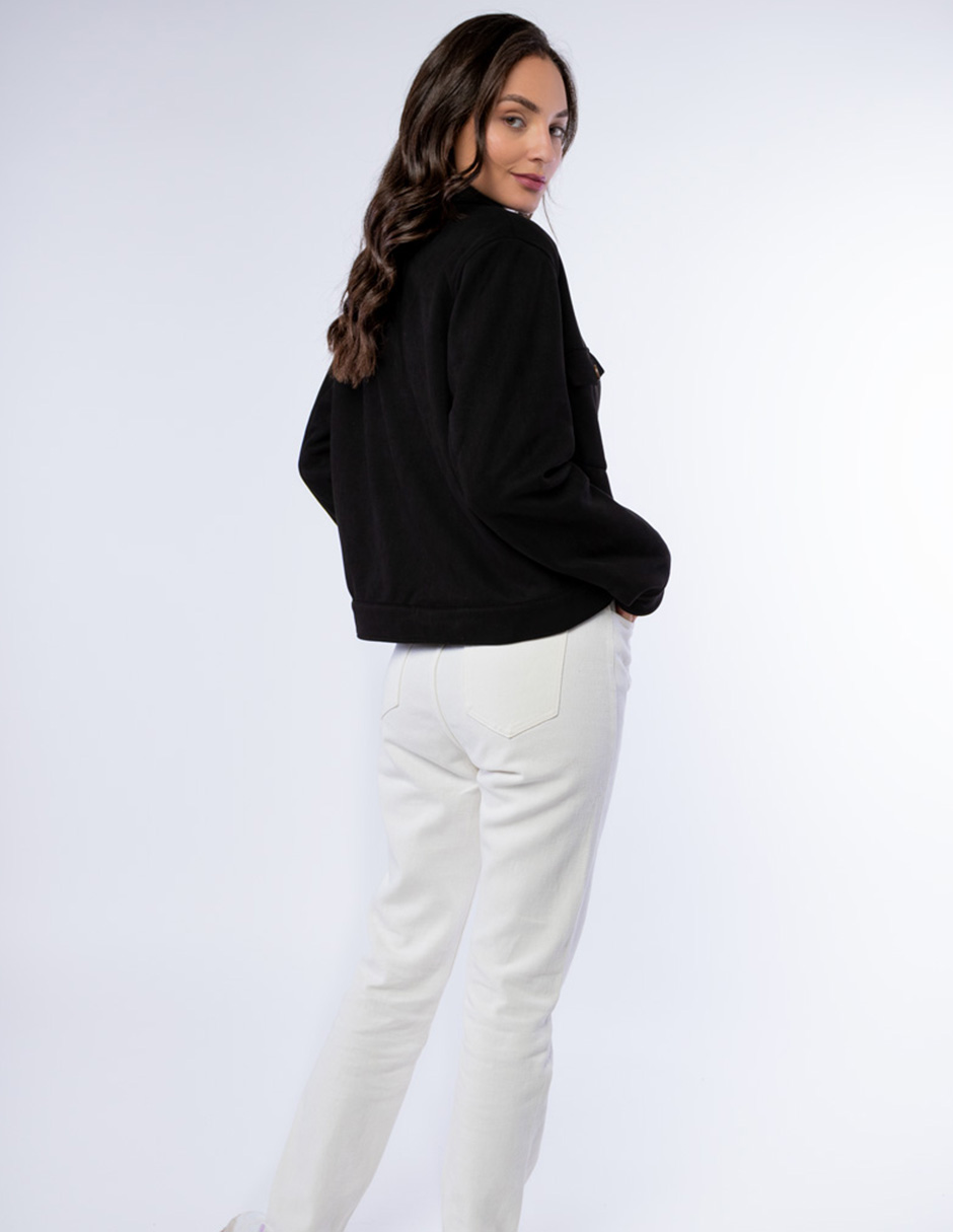 CHAMARRA CAZADORA TIPO GAMUZA PARA MUJER GENERRA