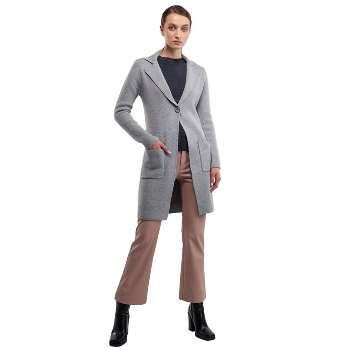 Ensamble tejido marca Sao Paulo para mujer, color gris, mod. 1097341