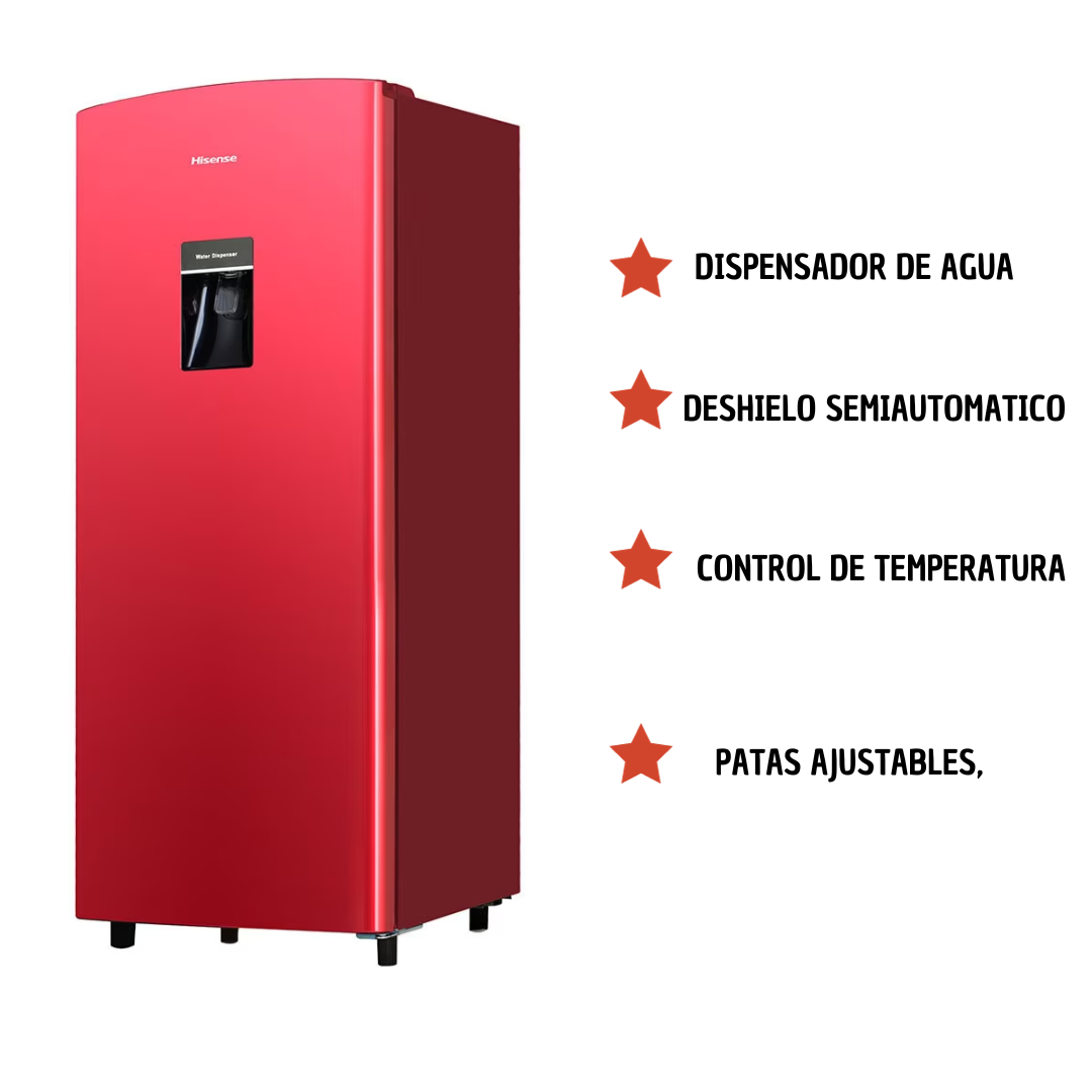 Refrigerador 7 pies Hisense Rojo RR63D6WRX1