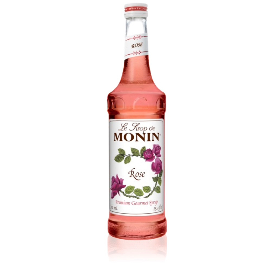 Monin Jarabe de Rosas - Rose en botella de Vidrio de 750 ml.