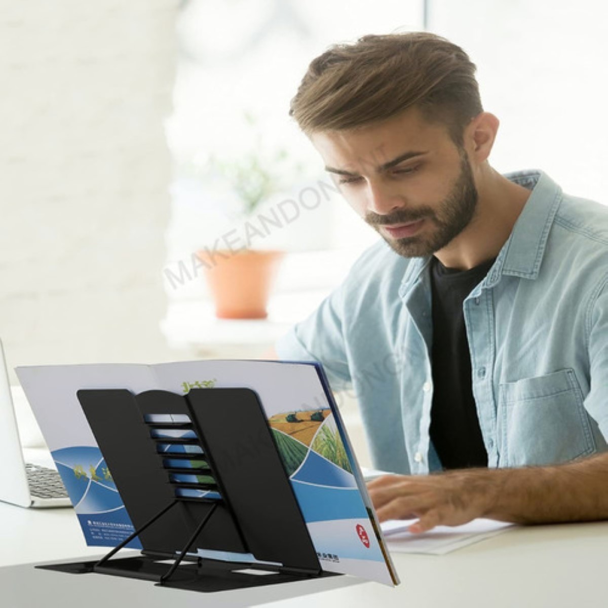 2pcs Soporte De Libro Artesanal Biblia Recetario Negro